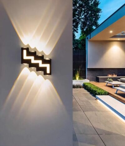 Aplica LED Exterior Zig-Zag 12W, LED inclus, 8 surse de iluminare, Lumina: Calda