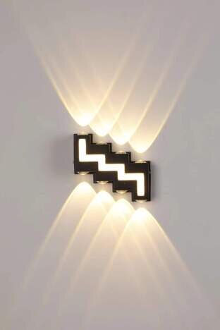 Aplica LED Exterior Zig-Zag 12W, LED inclus, 8 surse de iluminare, Lumina: Calda, Echivalent 48W