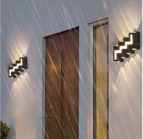 Aplica LED Exterior Zig-Zag 12W, LED inclus, 8 surse de iluminare, Lumina: Calda, Echivalent 48W