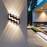 Aplica LED Exterior Zig-Zag 12W, LED inclus, 8 surse de iluminare, Lumina: Calda, Echivalent 48W